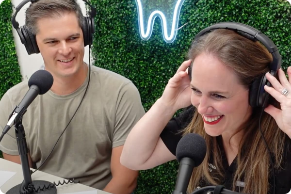 Dr. Kalli Hale and Dr. Kyle Hale recording the SleepWell Journey Podcast