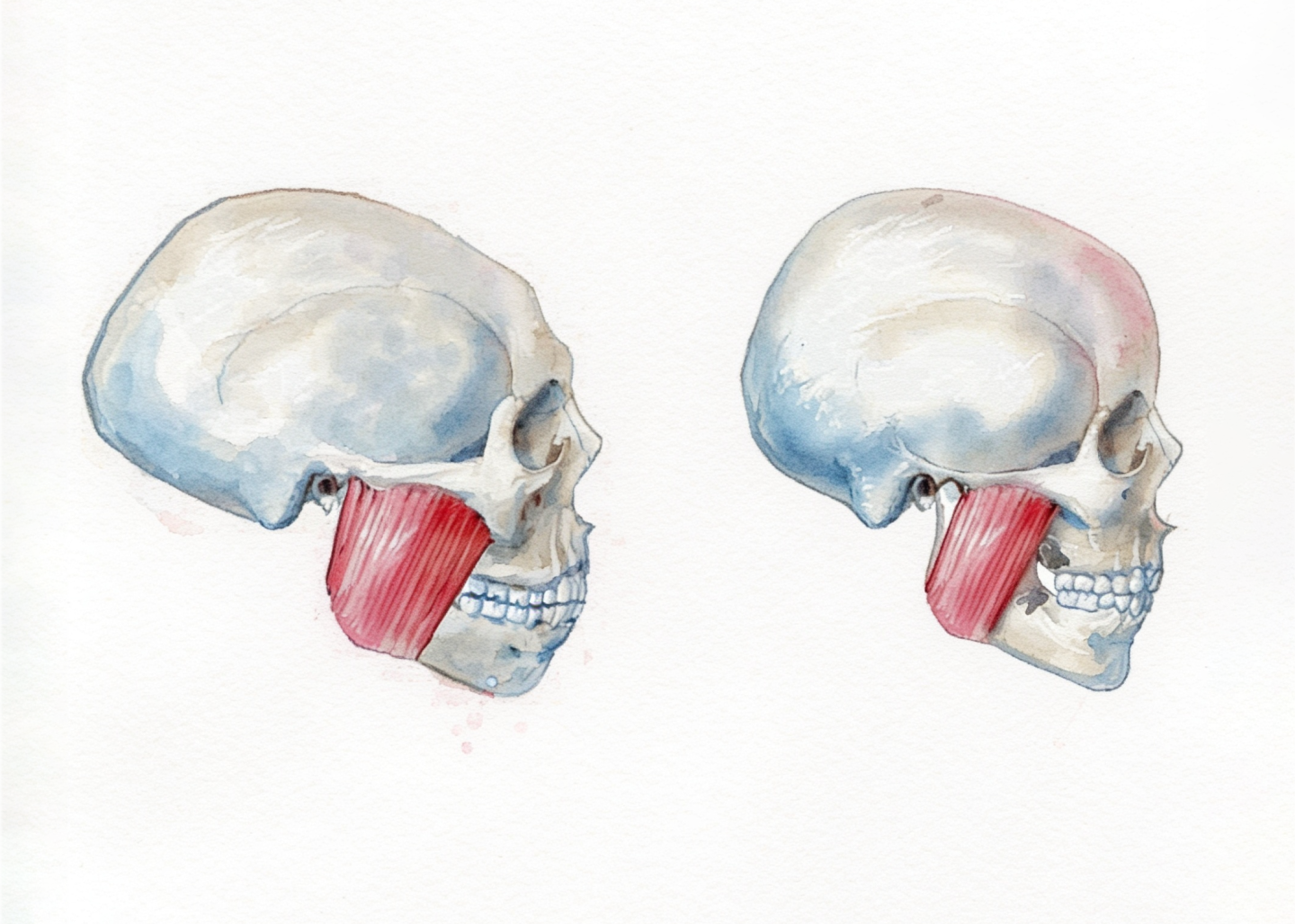 Comparison illustration of early human and modern jaw arches.