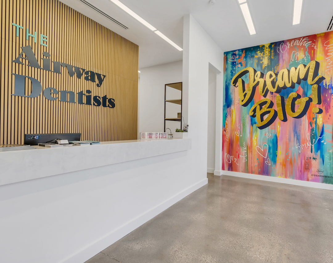 The Ariway Dentists reception desk at the Friendswood, TX office